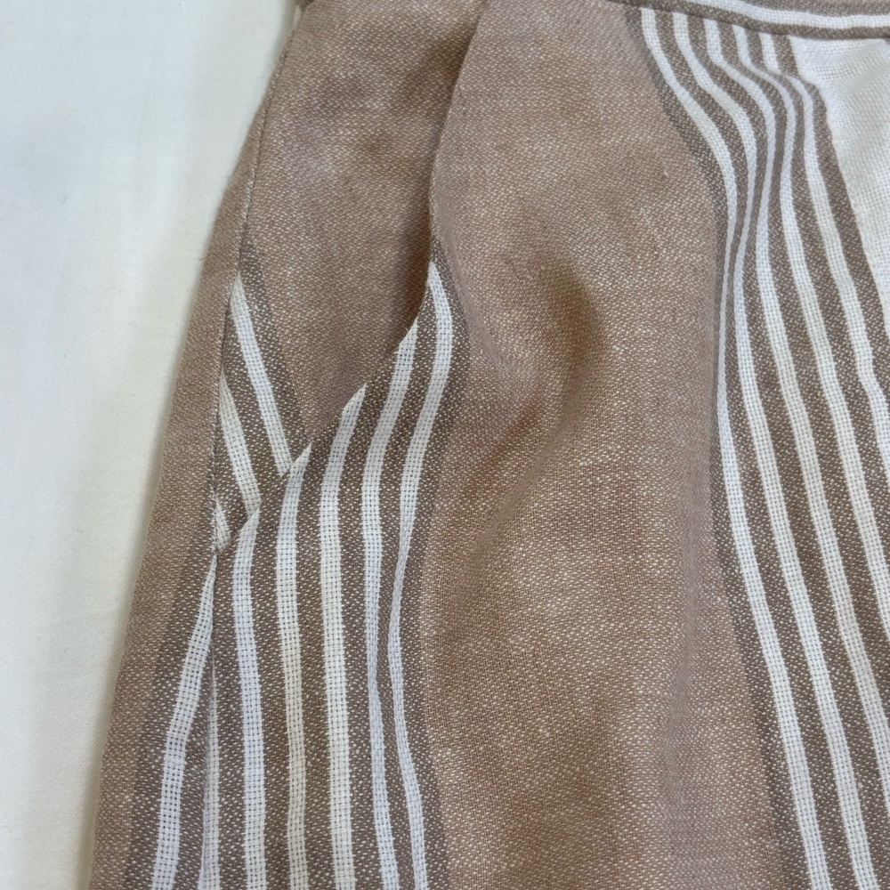 BCBGeneration Beige and White Striped Midi Skirt - Picture 3 of 8